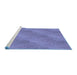 Sideview of Machine Washable Transitional Sky Blue Rug, wshpat3587blu