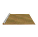 Sideview of Machine Washable Transitional Yellow Rug, wshpat3587brn