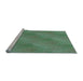 Sideview of Machine Washable Transitional Emerald Green Rug, wshpat3587lblu