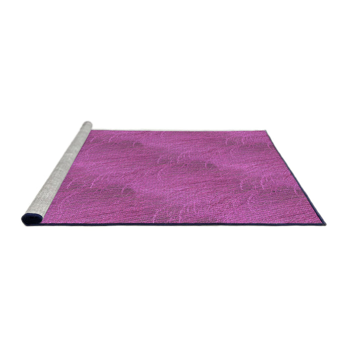 Sideview of Machine Washable Transitional Magenta Pink Rug, wshpat3587pur