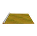 Sideview of Machine Washable Transitional Yellow Rug, wshpat3587yw