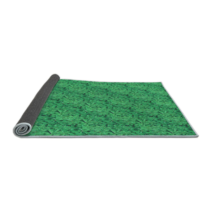 Thickness of Patterned Spring Green Rug, pat3588lblu