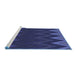 Sideview of Machine Washable Transitional Royal Blue Rug, wshpat3589blu