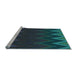 Sideview of Machine Washable Transitional Dark Cyan Green Rug, wshpat3589lblu