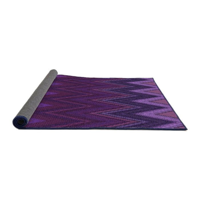 Thickness of Patterned Dark Orchid Purple Rug, pat3589pur
