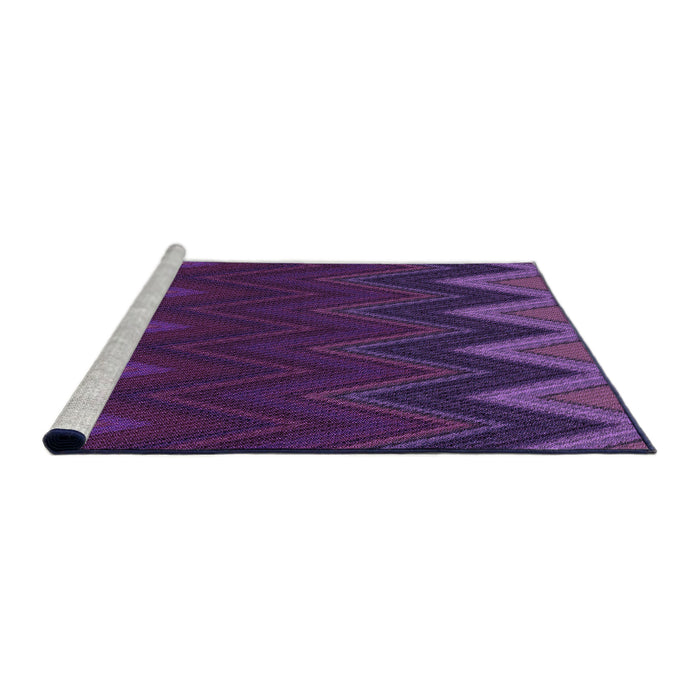 Sideview of Machine Washable Transitional Dark Orchid Purple Rug, wshpat3589pur