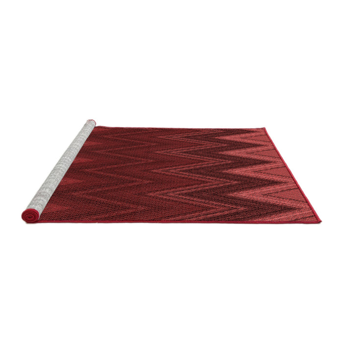 Sideview of Machine Washable Transitional Cranberry Red Rug, wshpat3589rd