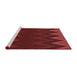 Sideview of Machine Washable Transitional Cranberry Red Rug, wshpat3589rd