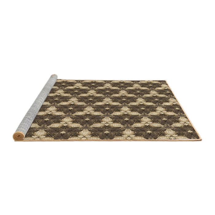 Sideview of Machine Washable Transitional Brown Sand Brown Rug, wshpat359brn