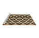 Sideview of Machine Washable Transitional Brown Sand Brown Rug, wshpat359brn