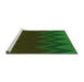 Sideview of Machine Washable Transitional Dark Forest Green Rug, wshpat3590grn