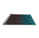 Sideview of Machine Washable Transitional Dark Cyan Green Rug, wshpat3590lblu