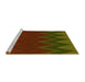 Sideview of Machine Washable Transitional Dark Yellow Green Rug, wshpat3590yw