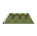 Sideview of Machine Washable Transitional Green Rug, wshpat3591grn