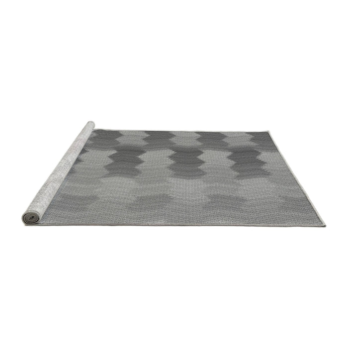 Sideview of Machine Washable Transitional Dark Gray Rug, wshpat3591gry