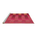 Sideview of Machine Washable Transitional Red Rug, wshpat3591org