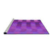 Sideview of Machine Washable Transitional Bright Neon Pink Purple Rug, wshpat3591pur