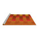 Sideview of Machine Washable Transitional Neon Orange Rug, wshpat3591yw
