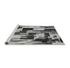 Sideview of Machine Washable Transitional Silver Gray Rug, wshpat3592gry