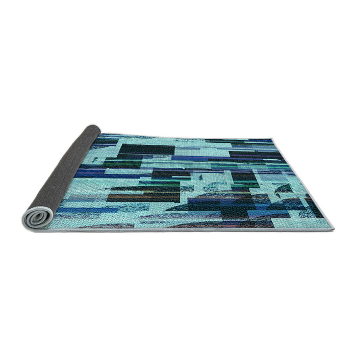 Thickness of Patterned Diamond Blue Rug, pat3592lblu