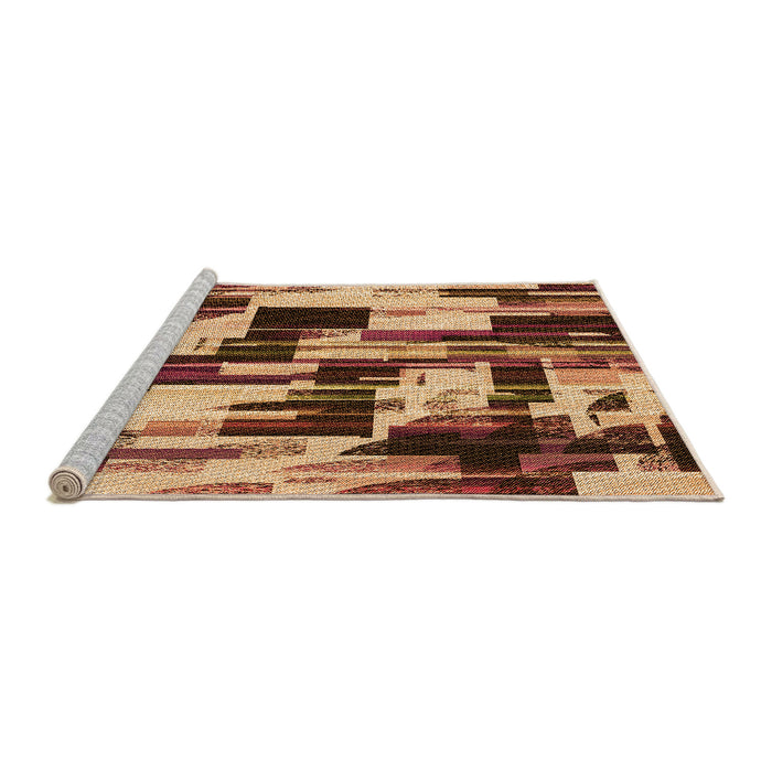 Sideview of Machine Washable Transitional Yellow Orange Rug, wshpat3592org