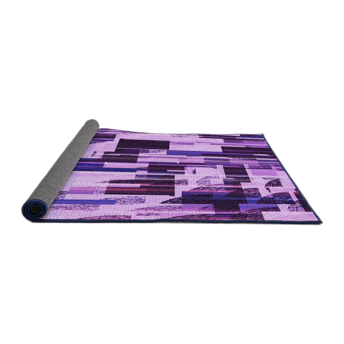 Thickness of Patterned Violet Purple Rug, pat3592pur