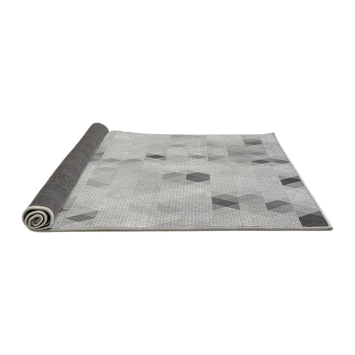 Thickness of Patterned Gunmetal Gray Rug, pat3593gry
