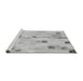 Sideview of Machine Washable Transitional Gunmetal Gray Rug, wshpat3593gry