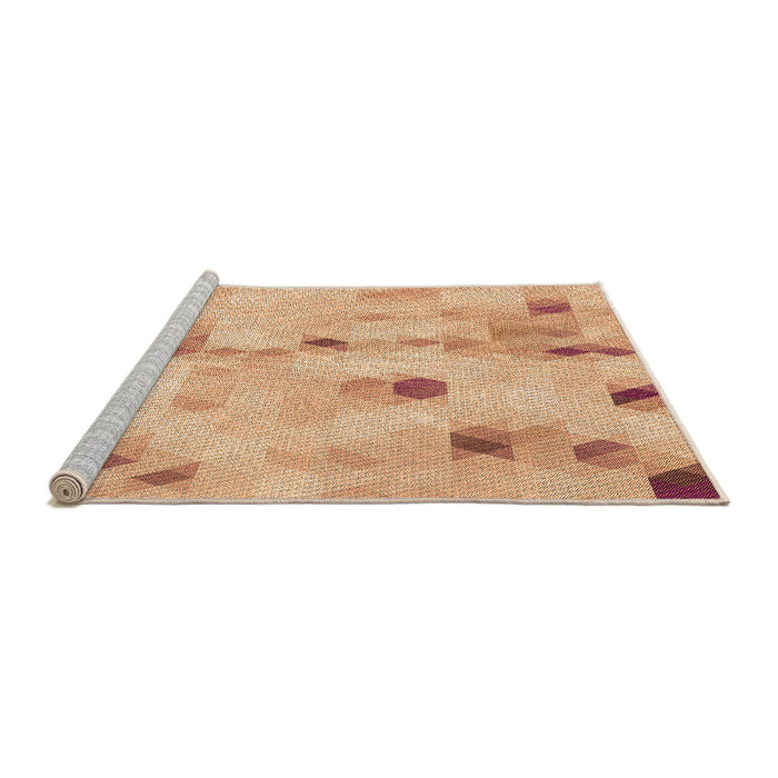 Sideview of Machine Washable Transitional Yellow Rug, wshpat3593org