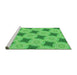 Sideview of Machine Washable Transitional Neon Green Rug, wshpat3594grn