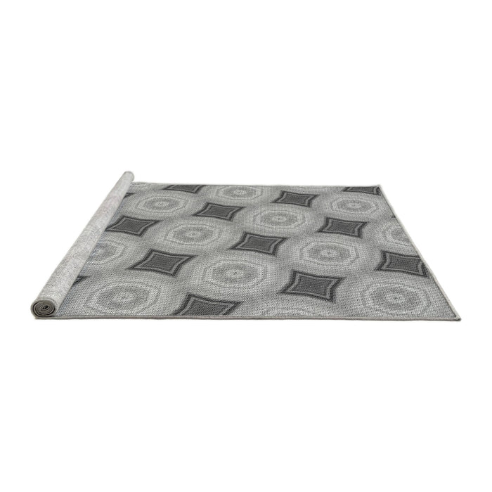 Sideview of Machine Washable Transitional Platinum Gray Rug, wshpat3594gry