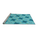 Sideview of Machine Washable Transitional Dark Turquoise Green Rug, wshpat3594lblu