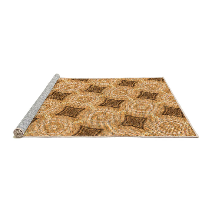 Sideview of Machine Washable Transitional Orange Rug, wshpat3594org