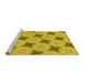 Sideview of Machine Washable Transitional Dark Golden Brown Rug, wshpat3594yw