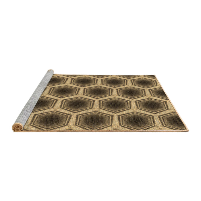 Sideview of Machine Washable Transitional Golden Gold Rug, wshpat3595brn