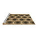 Sideview of Machine Washable Transitional Golden Gold Rug, wshpat3595brn