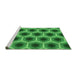 Sideview of Machine Washable Transitional Green Rug, wshpat3595grn