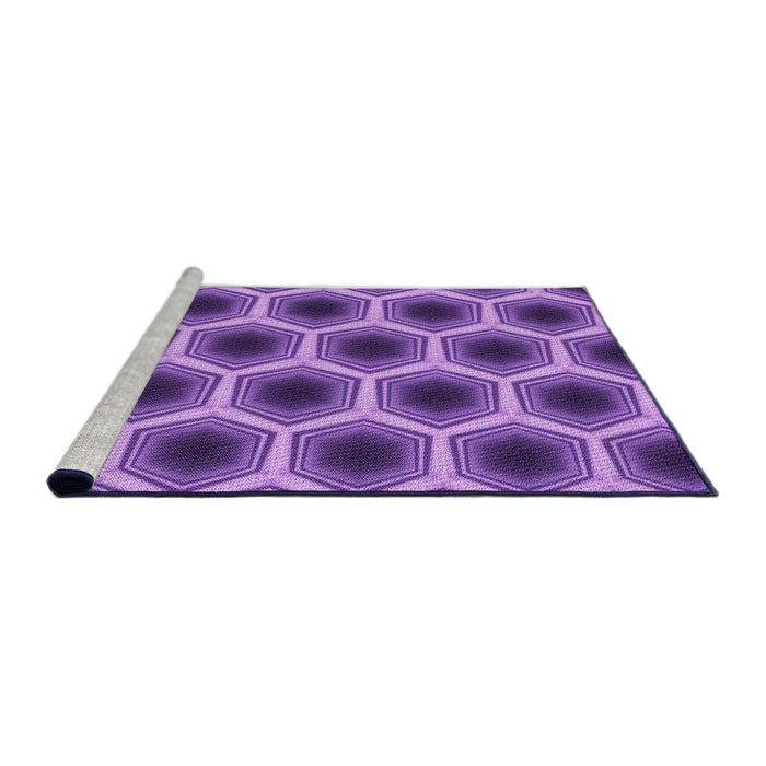 Sideview of Machine Washable Transitional Amethyst Purple Rug, wshpat3595pur