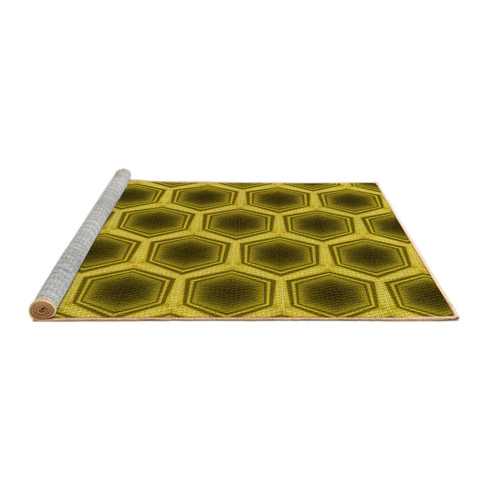 Sideview of Machine Washable Transitional Dark Bronze Brown Rug, wshpat3595yw