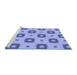 Sideview of Machine Washable Transitional Sky Blue Rug, wshpat3596blu