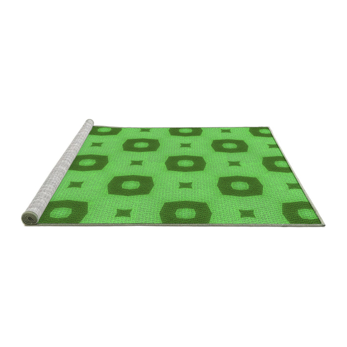 Sideview of Machine Washable Transitional Dark Lime Green Rug, wshpat3596grn
