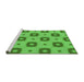 Sideview of Machine Washable Transitional Dark Lime Green Rug, wshpat3596grn