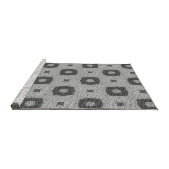 Sideview of Machine Washable Transitional Smokey Gray Rug, wshpat3596gry