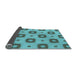 Thickness of Patterned Aquamarine Stone Green Rug, pat3596lblu