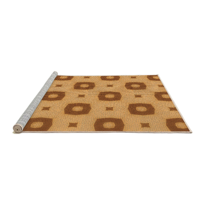 Sideview of Machine Washable Transitional Orange Rug, wshpat3596org