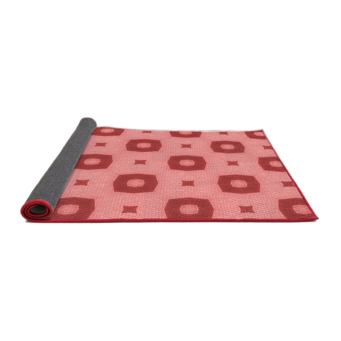 Thickness of Patterned Ruby Red Rug, pat3596rd