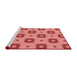 Sideview of Machine Washable Transitional Ruby Red Rug, wshpat3596rd