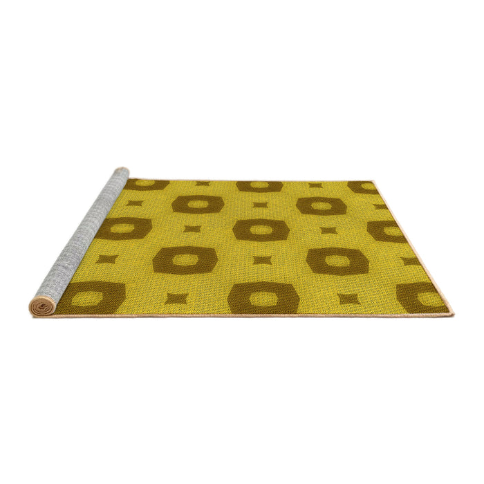 Sideview of Machine Washable Transitional Dark Bisque Brown Rug, wshpat3596yw