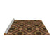 Sideview of Machine Washable Transitional Bakers Brown Rug, wshpat3597brn