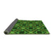 Thickness of Patterned Deep Emerald Green Rug, pat3597grn